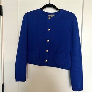 J.Crew Emilie Relaxed Sweater Lady Jacket Cardigan Blue Size Small EUC